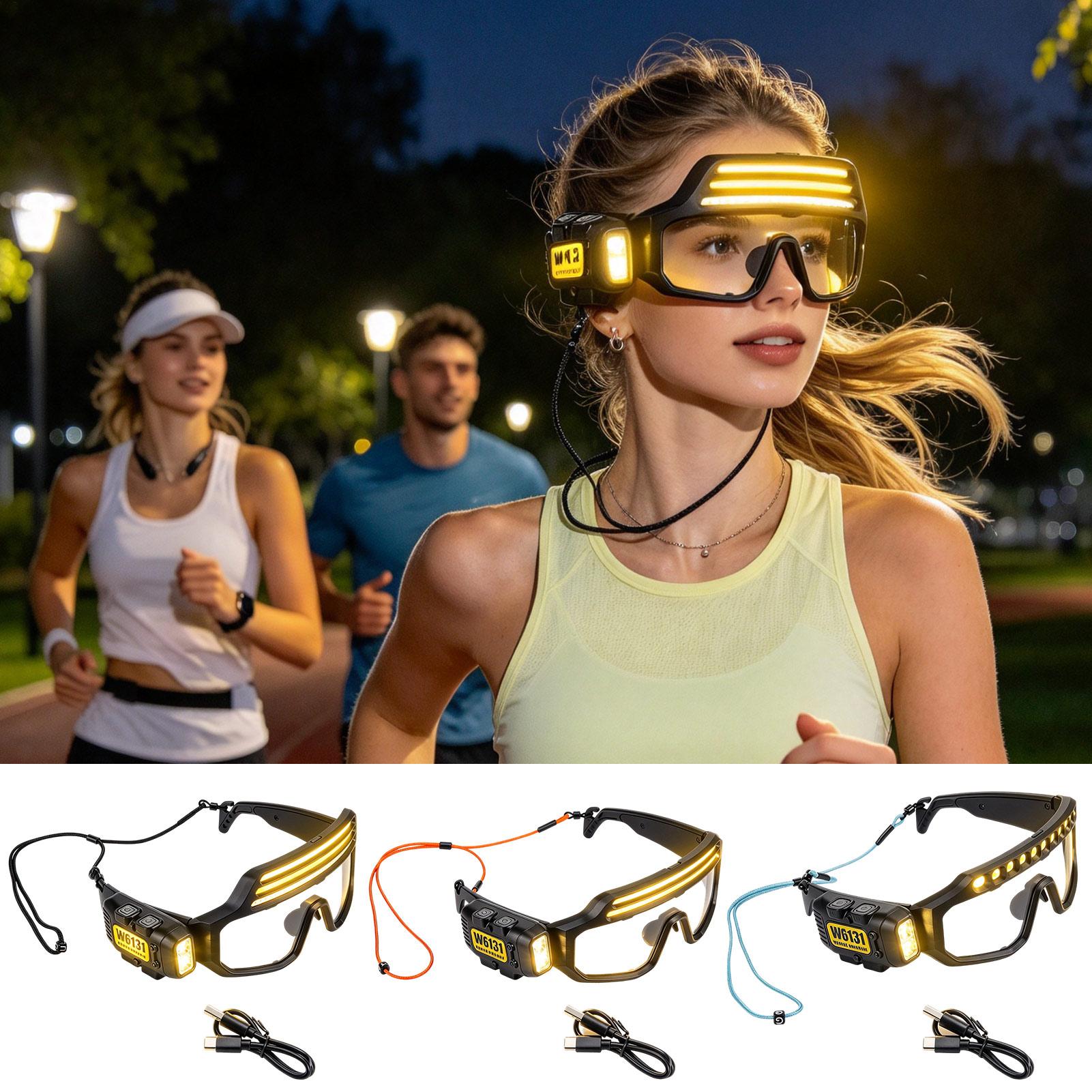 Cycling To Work - Occhiali di sicurezza a LED impermeabili,